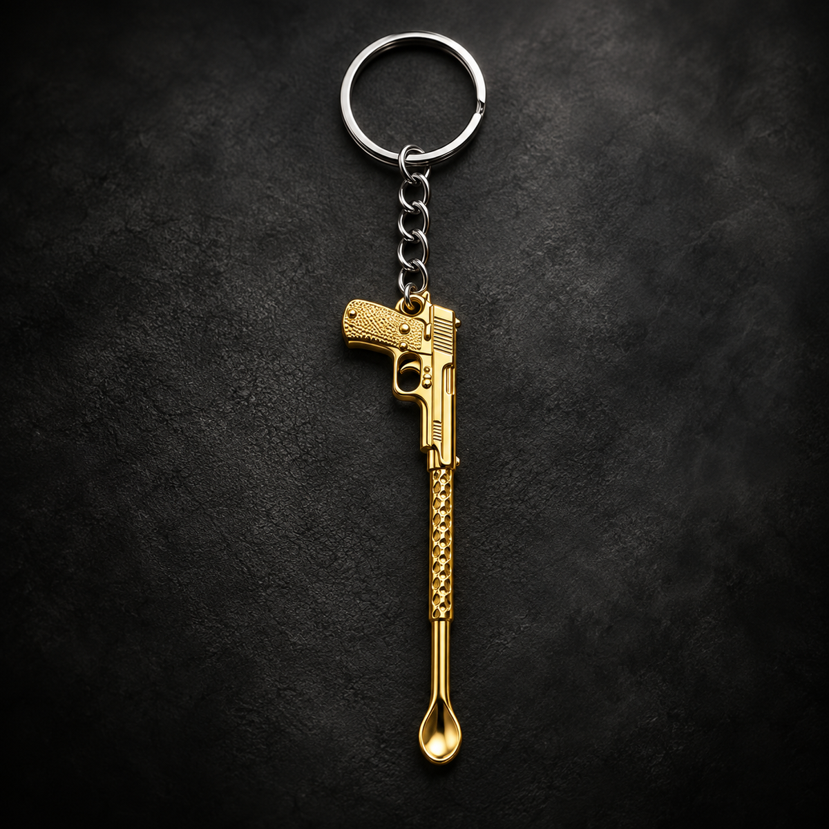 Pistolen-Löffel Schlüsselanhänger – Gold