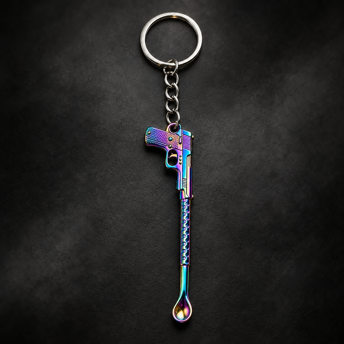 Pistolen-Löffel Schlüsselanhänger – Rainbow