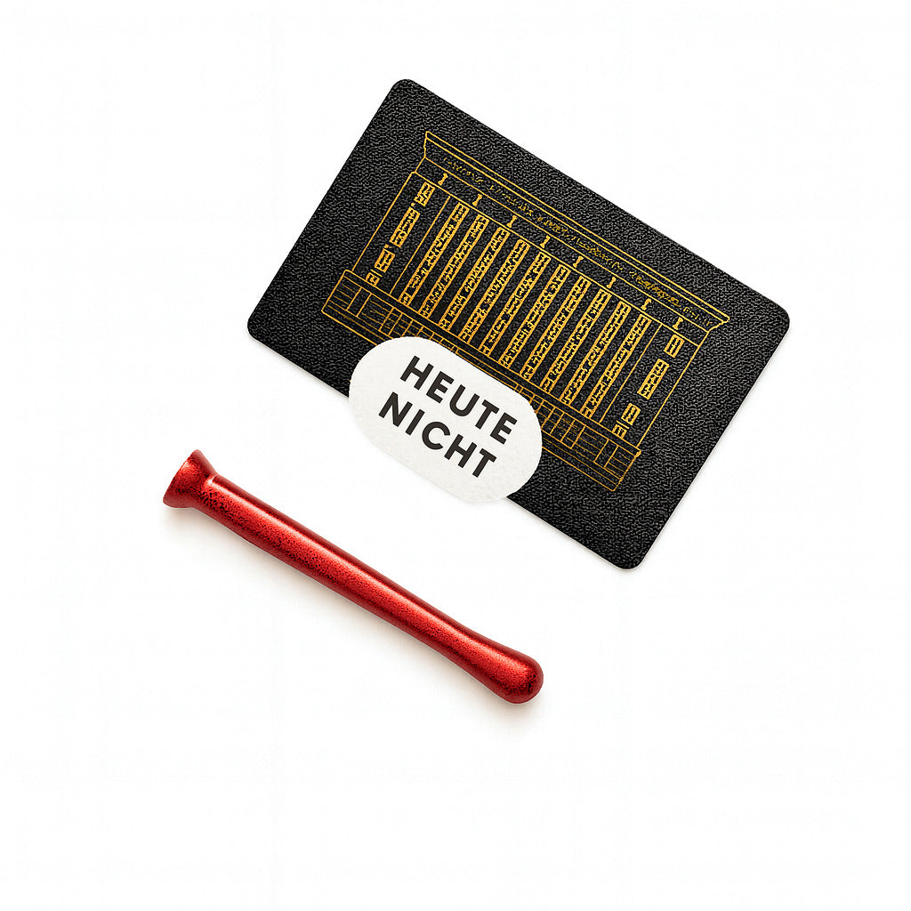 Praktisches Set – 1 Ziehröhrchen Rot & Berghain-Hack Karte