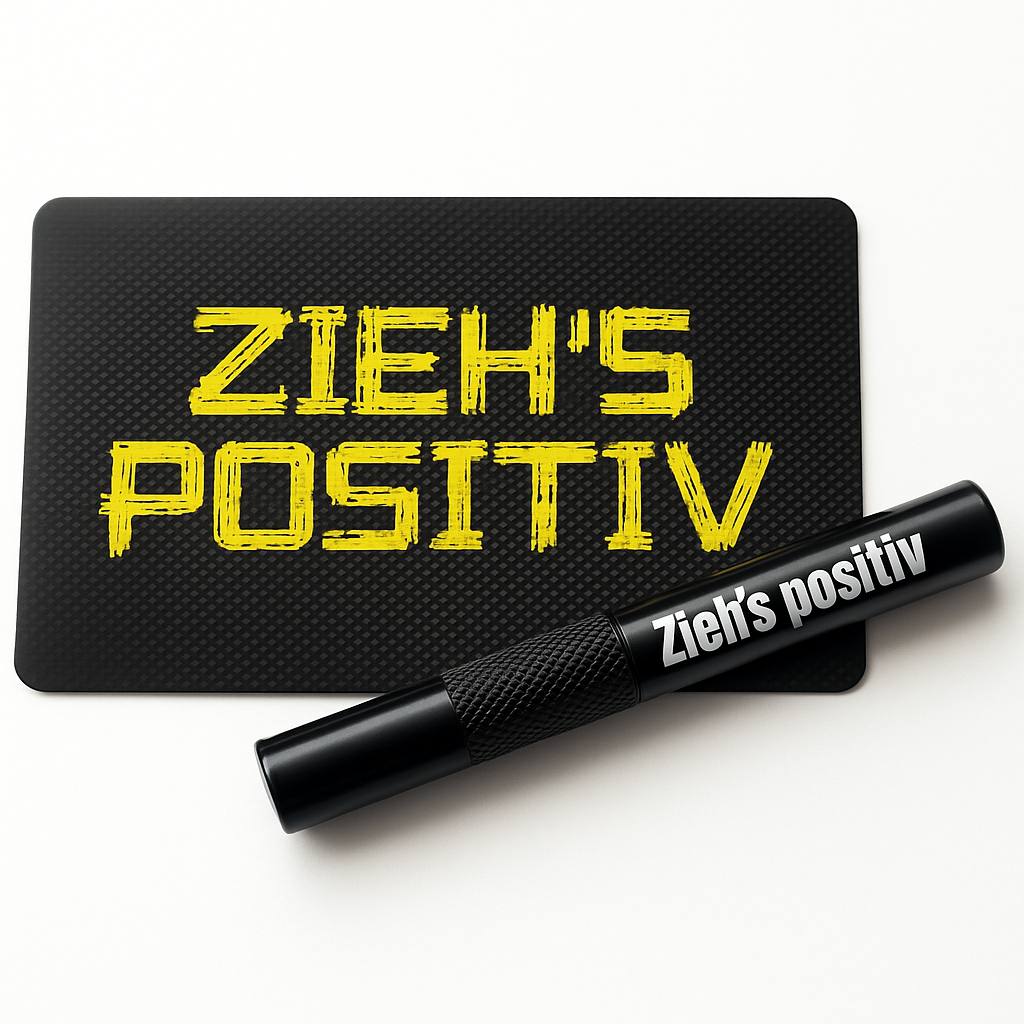 Röhrchen-Set „Zieh’s Positiv“ – Alu-Röhrchen mit Gravur & Hack-Karte - Ziehs Positiv