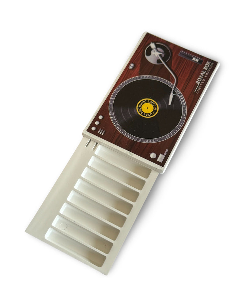 Royal Box avec tube intégré et distributeur gratuit pour tabac à priser Sniff Distributeur de tabac à priser pour tourne-disque en déplacement blanc