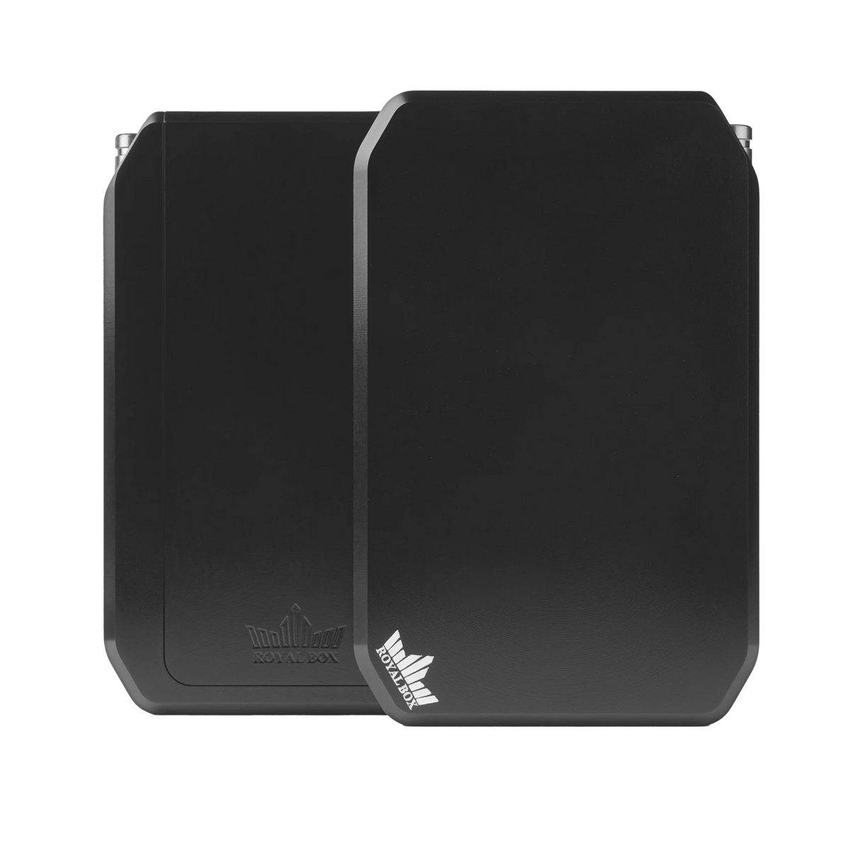 Schwarze Aluminium-Aufbewahrungsbox Royal Box Diamond mit acht Fächern