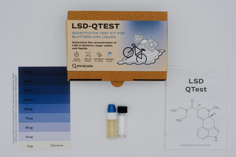 Mobile drug rapid test Drug Screening Miraculix LSD QTest cardboard