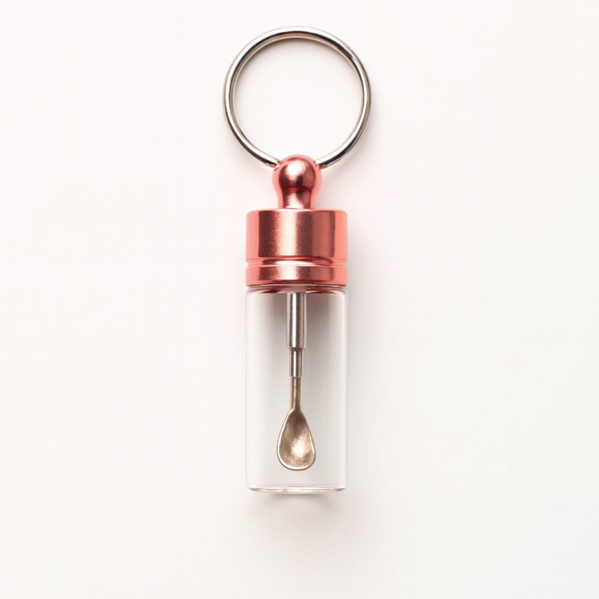 Distributeur stable avec cuillère télescopique – porte-clés en rose