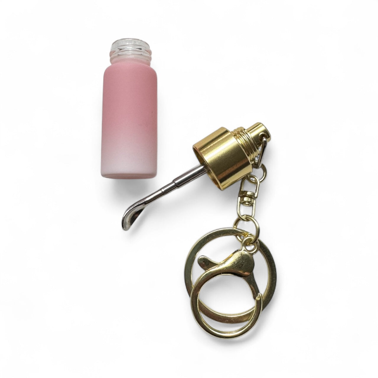 💗 Teleskop-Löffel Anhänger – Rosé mit Gold Details