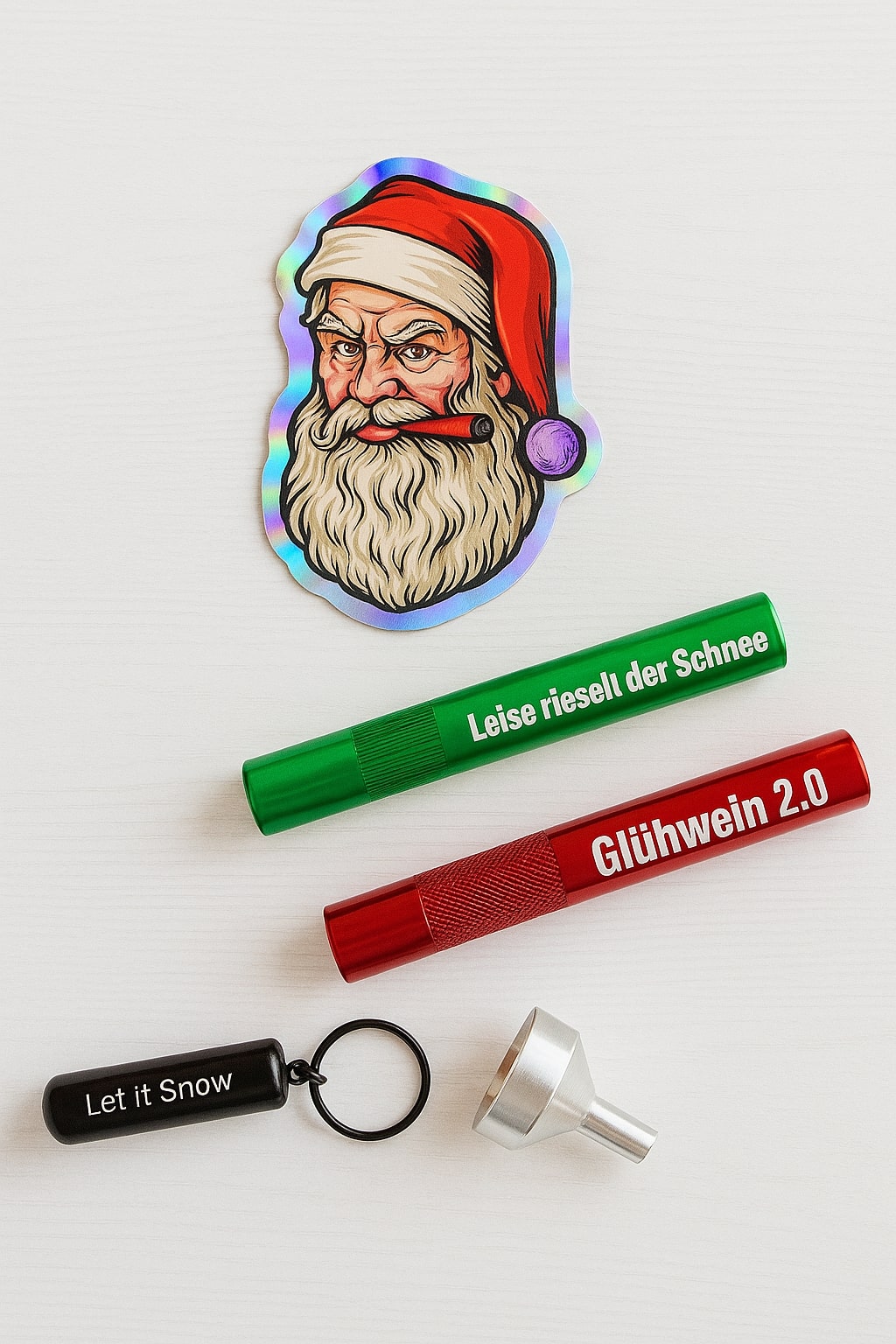 Weihnachts-Partyset - Zip-Beutel - 2x Ziehröhrchen - Aufbwahrungsbox & Mini Trichter