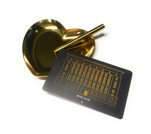Gold Heart SET Berghain 1x metal board incl. drawing tube and hack card drawing pad/construction pad, elegant