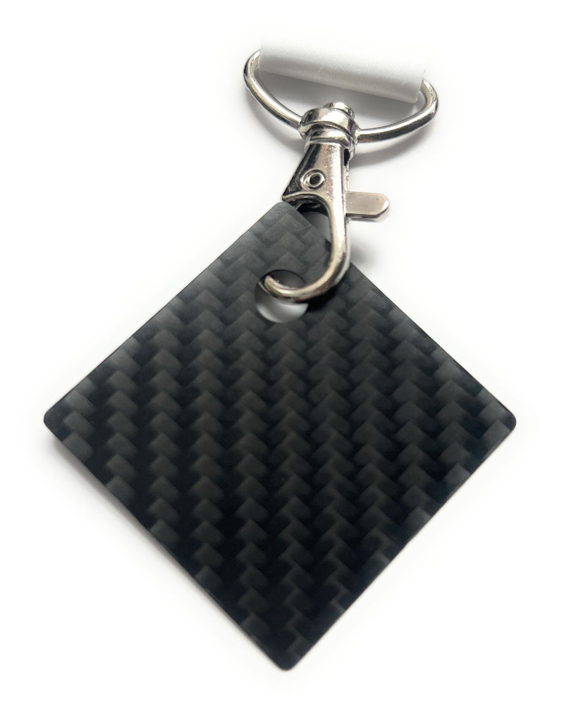 Hack card made of real carbon fiber in mini format including key ring "Die Ballerei" Pull and hack card black, stable and elegant made of carbon