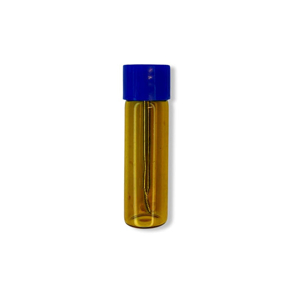 Baller bottle with telescopic spoon with blue brown screw cap