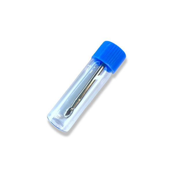 Baller bottle with telescopic spoon with clear blue screw cap