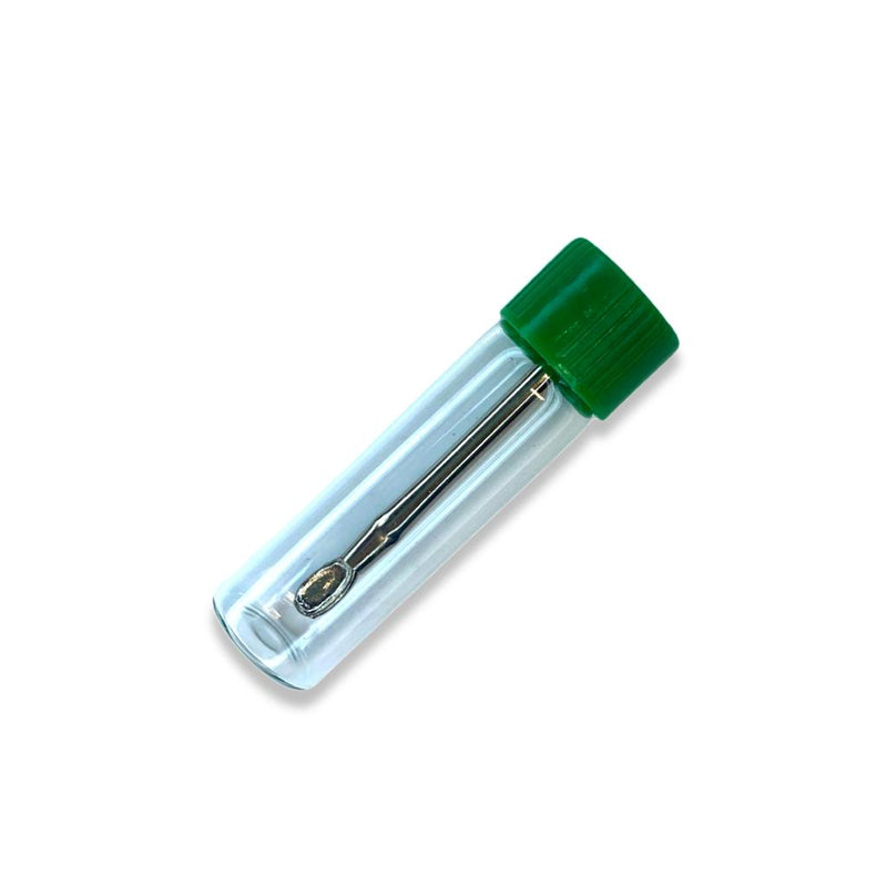 1 x Baller bottle with telescopic spoon, clear with a green screw cap