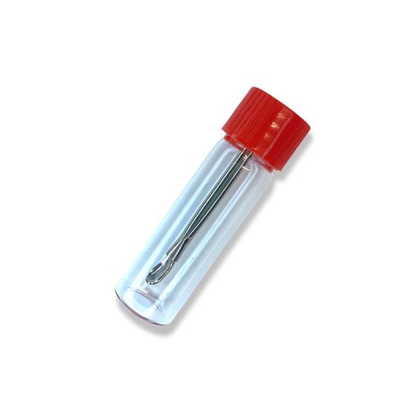 Baller bottle with telescopic spoon with clear red screw cap