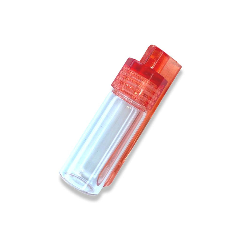 Grand distributeur (43 mm) avec cuillère rabattable avec couvercle à vis rouge avec entonnoir