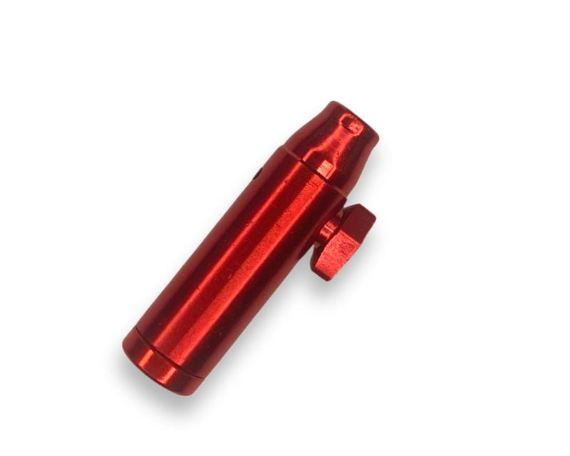 Distributeur SET Portioner Sniff Snuff Distributeur de tabac à priser (Tube, Distributeur et Entonnoir) Rouge/Argent/Noir