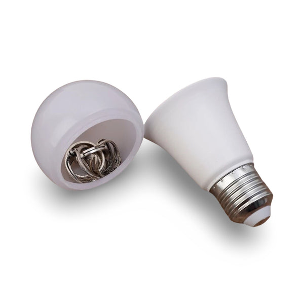 Light bulb hiding place / secret compartment - easy to open - deceptively real in white