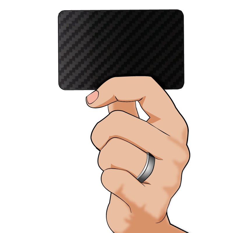 Carte en fibre de carbone véritable au format carte EC/carte d'identité - Hack Card - Pull and Hack noir, stable et élégant en carbone