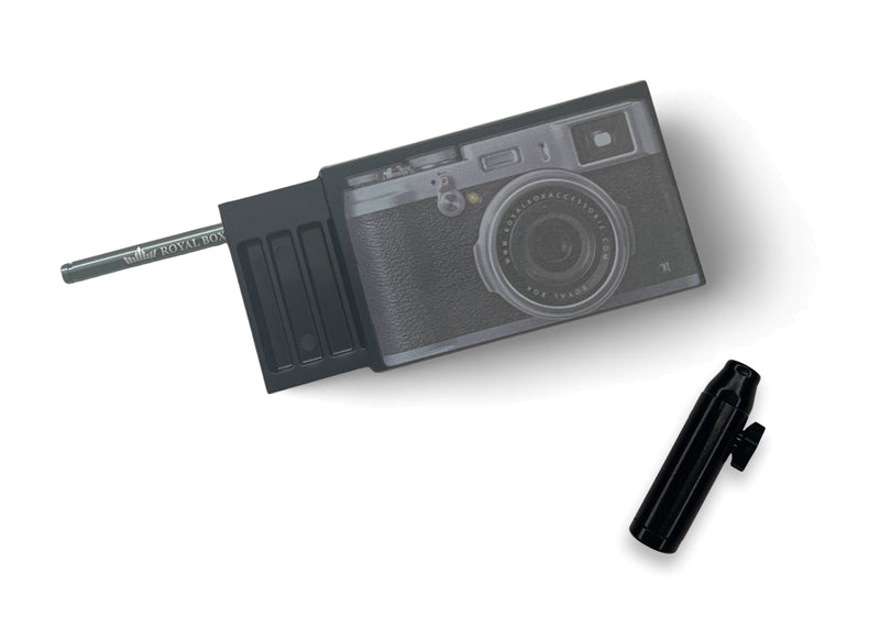 Boîte royale avec tube intégré pour tabac à priser pour appareil photo en déplacement noir