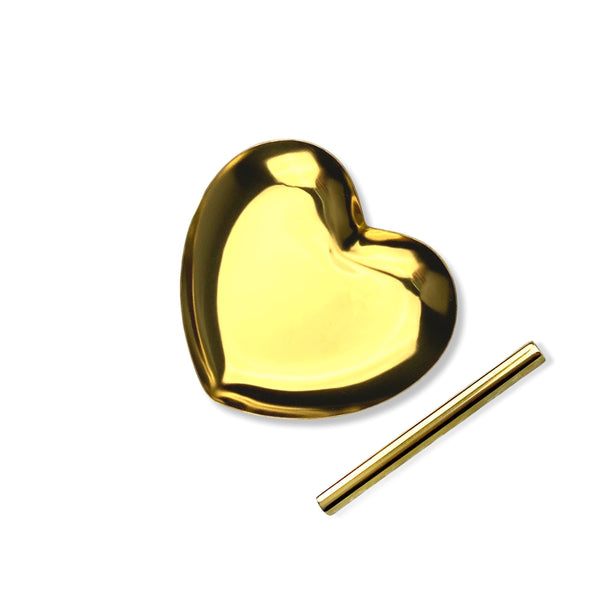 Bloc à dessin/bloc de construction en métal cœur doré, noble et tube en or