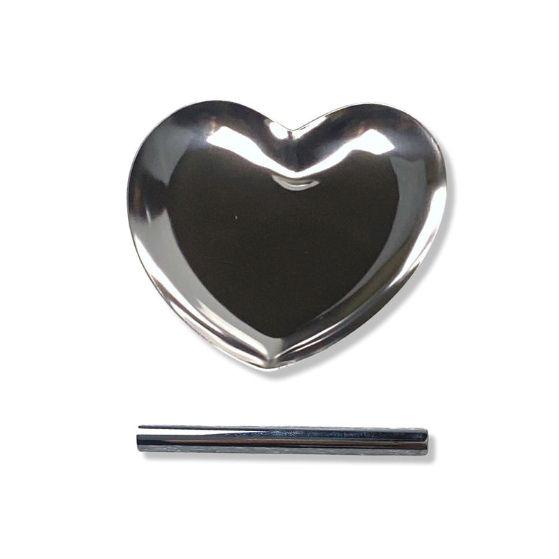 Silver heart metal board drawing pad/construction pad noble & tube in silver