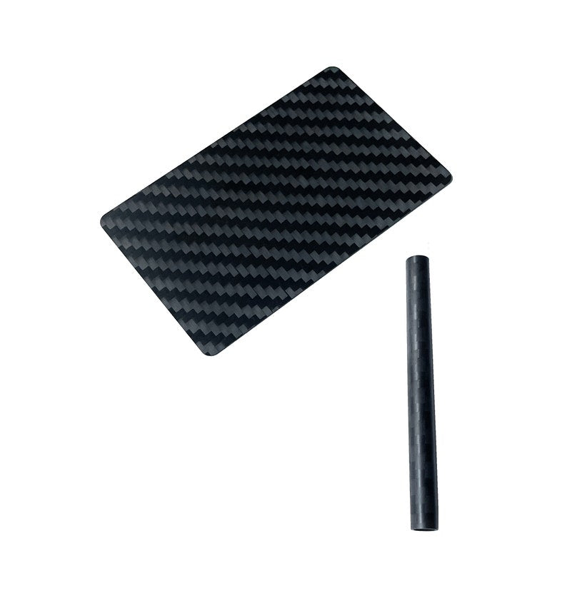 Carbon tube set including hack card & drawing tube black made of real carbon fiber - length 70mm stable and elegant V2.0