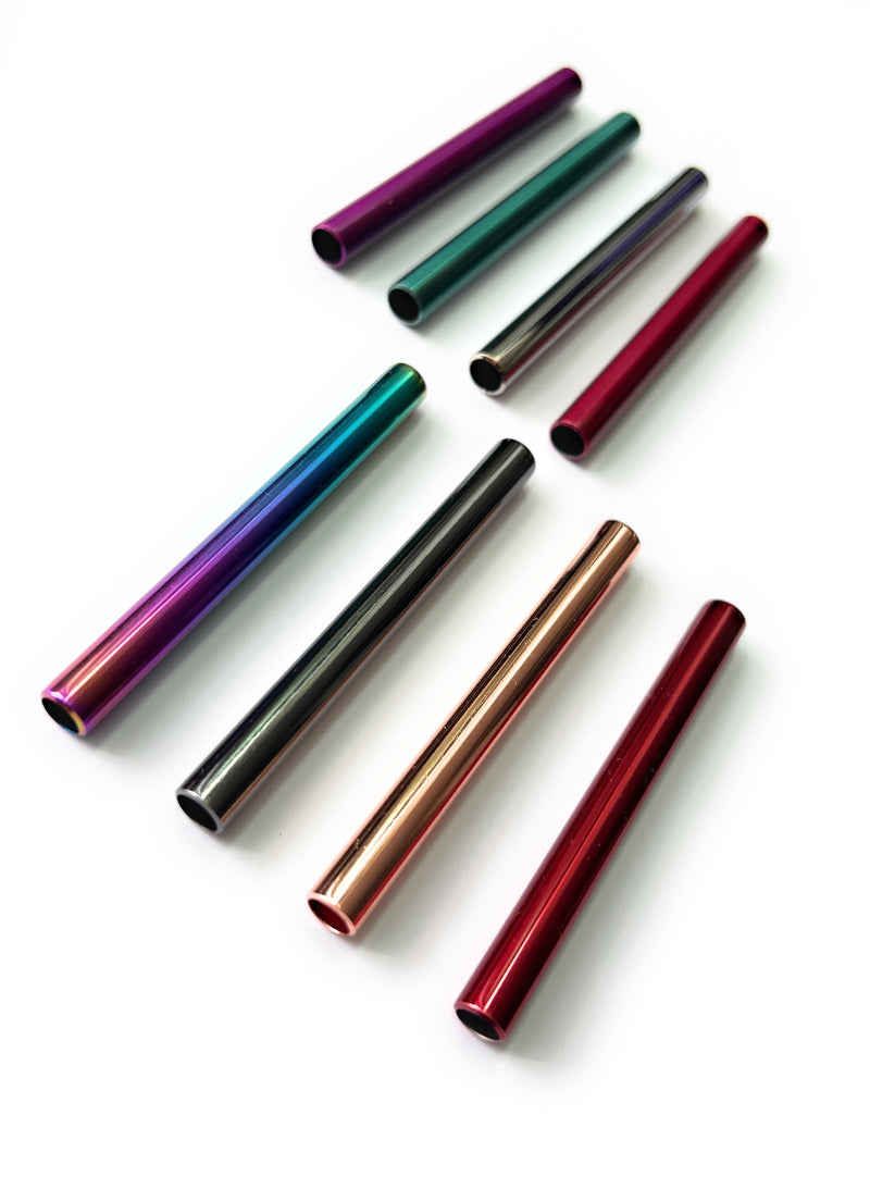 Pull tube made of aluminum in rainbow 70mm long - stable, light, elegant, noble