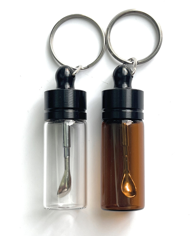 1 x Baller bottle - dispenser - with telescopic spoon and black key ring