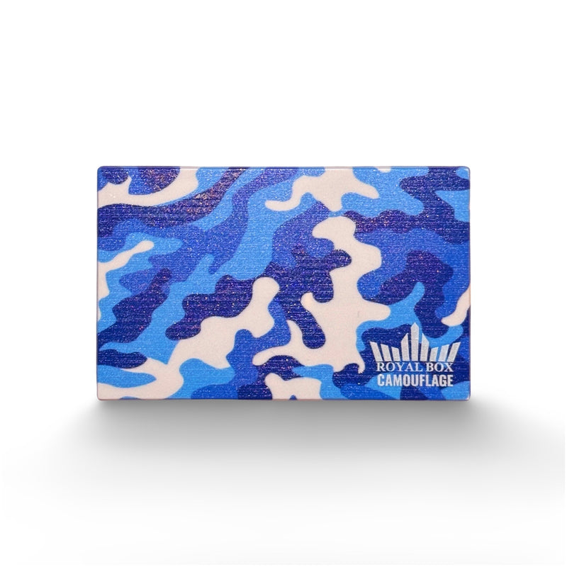 Boîte Royale comprenant un tube intégré pour prendre à tabac en déplacement + distributeur en bleu camouflage bleu