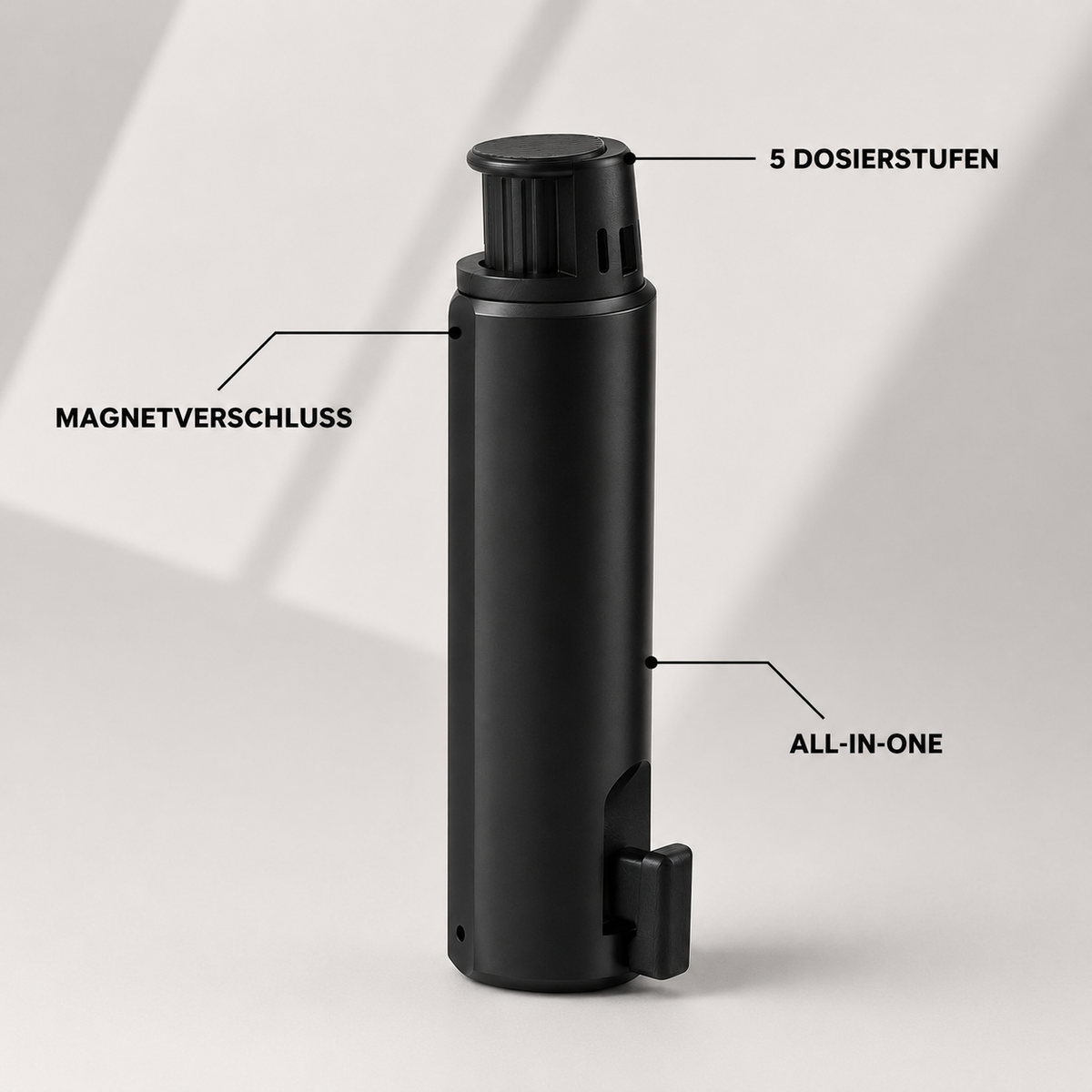 SniffHit Dosierer mit fünf Dosierstufen und Magnetverschluss