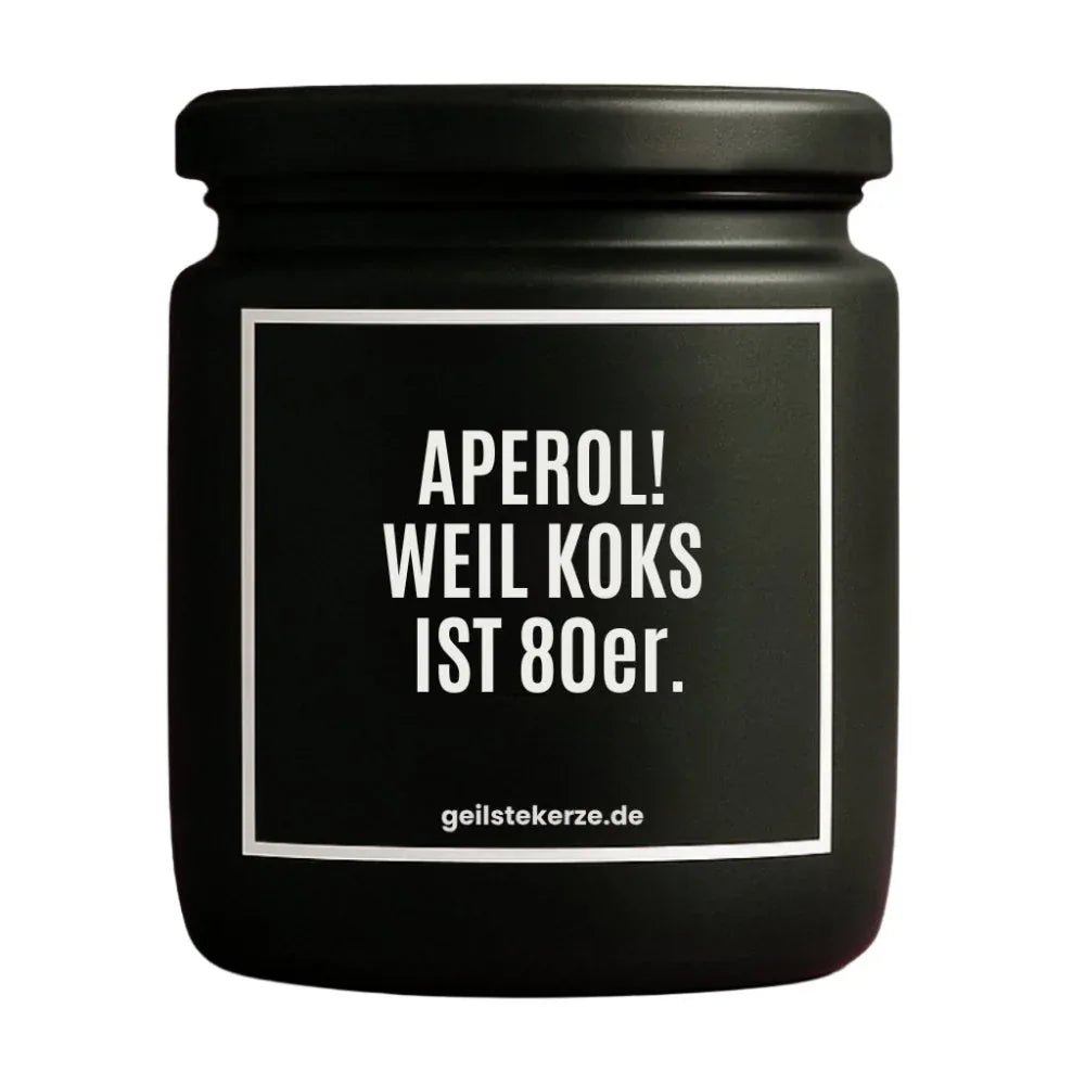 Duftkerze „APEROL! WEIL KOKS IST 80er.“ von geilstekerze – Ansicht 3