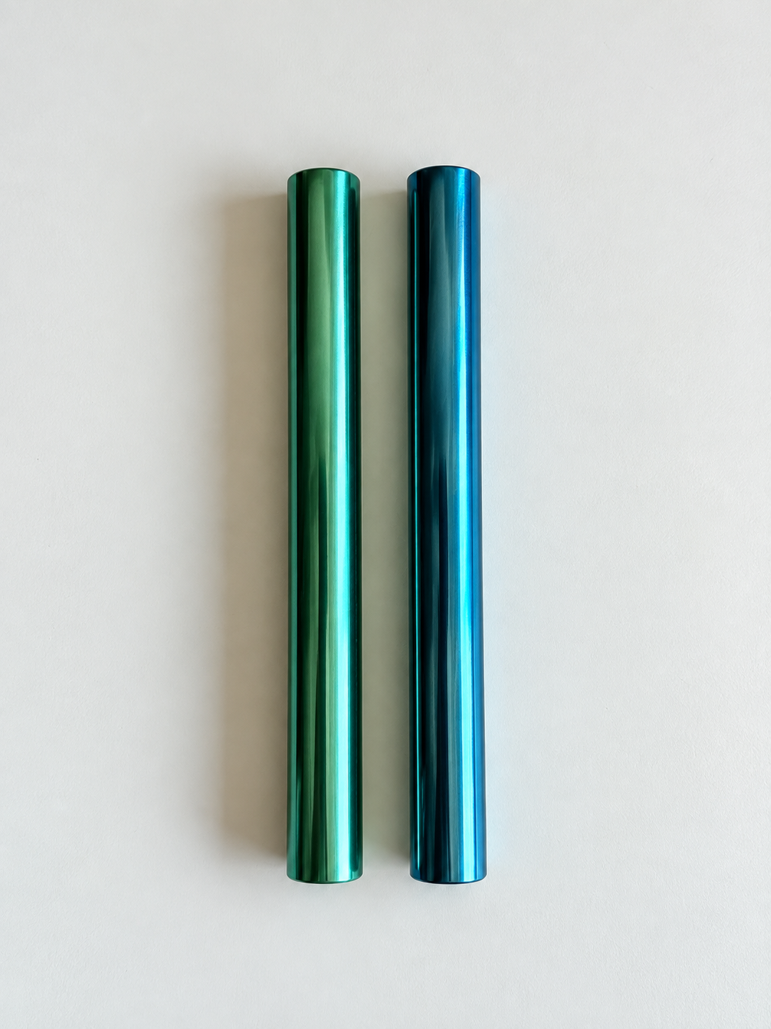 2er Set Aluminium Zieh-Röhrchen in Babyblau und Türkis mit 70 mm Länge