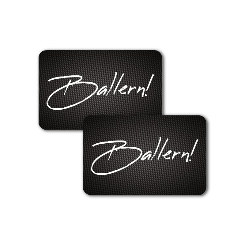 2x Karte "Ballern!" im Carbon Look im EC-Karten/Personalausweis Format für Schnupftabak - Snuff -Dosierer -Hack Karte- Zieh und Hack