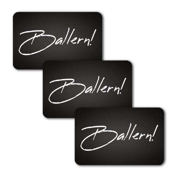 3x Karte "Ballern!" im Carbon Look im EC-Karten/Personalausweis Format für Schnupftabak - Snuff -Dosierer -Hack Karte- Zieh und Hack