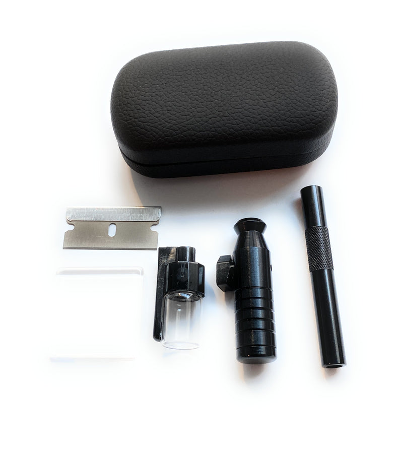 SET Black Case (tube, mini glass plate, dispenser with spoon, doser, blade) in hard case