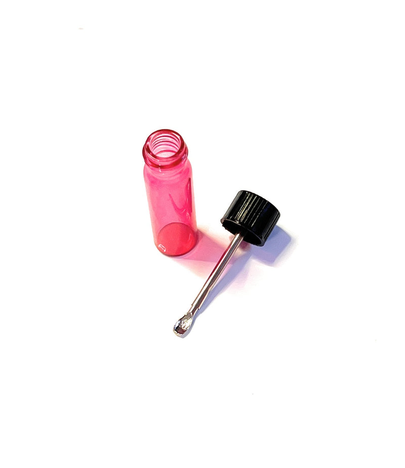 1 x Baller bottle with telescopic spoon with black screw cap pink
