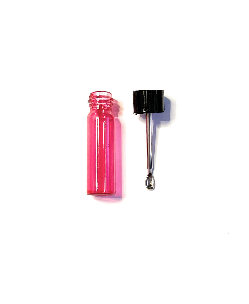 Baller bottle with telescopic spoon with black screw cap pink