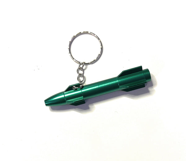 To-Go tube made of aluminum in a rocket look - for your snuff draw tube - length 75mm green