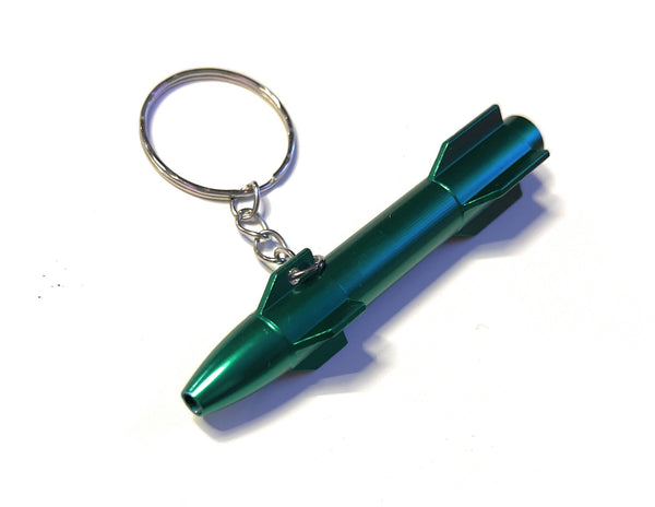 To-Go tube made of aluminum in a rocket look - for your snuff draw tube - length 75mm green