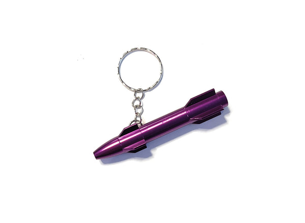 To-Go tube made of aluminum in a rocket look - for your snuff draw tube - 75mm purple