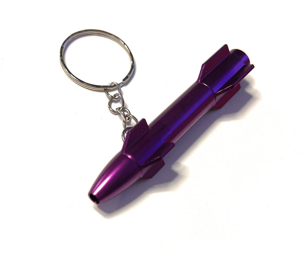 To-Go tube made of aluminum in a rocket look - for your snuff draw tube - 75mm purple