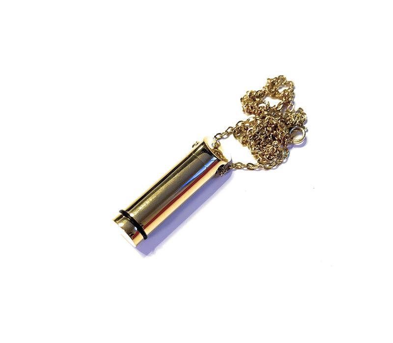 Collier avec capsule remplissable en or (env. 28 cm) chaîne cylindre pendentif à visser en acier inoxydable