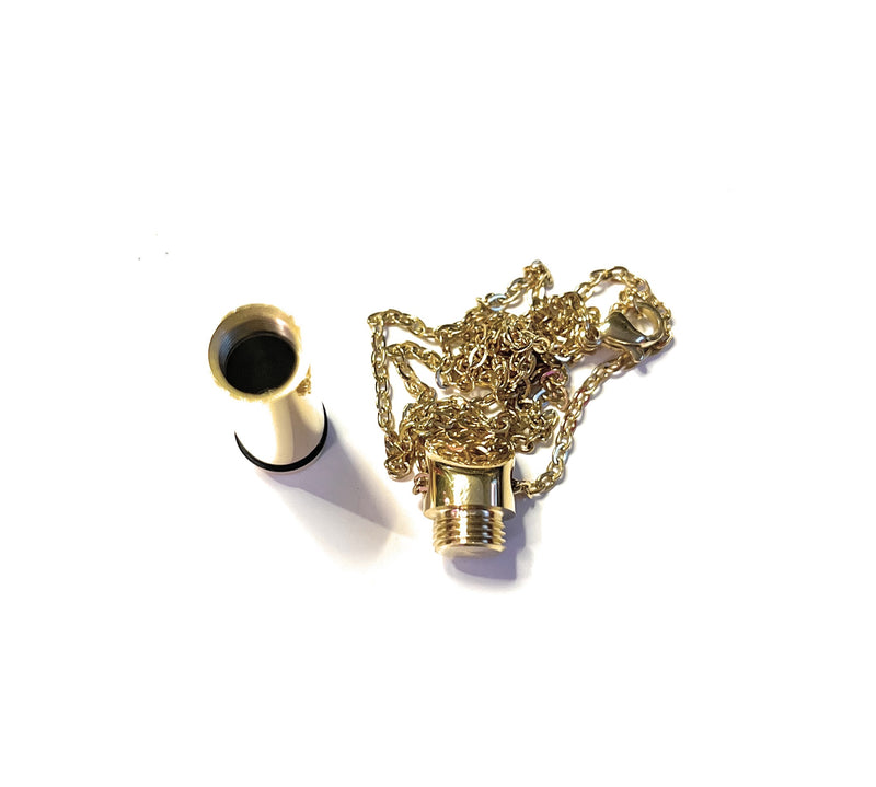 Collier avec capsule remplissable en or (env. 28 cm) chaîne cylindre pendentif à visser en acier inoxydable
