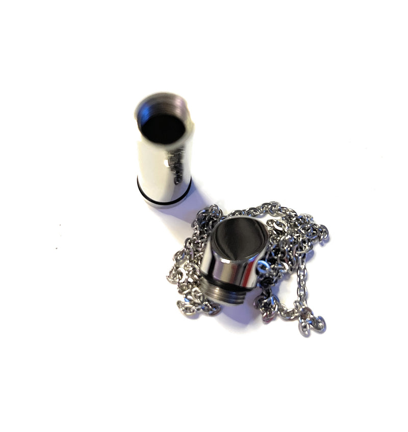 Collier avec capsule remplissable en argent (env. 28 cm) chaîne cylindre pendentif à visser en acier inoxydable