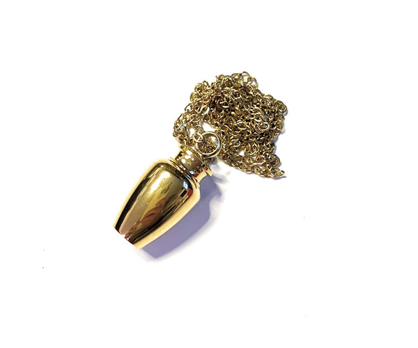 Collier avec capsule remplissable en or (env. 32,5 cm) chaîne pendentif collier cylindrique à visser en acier inoxydable