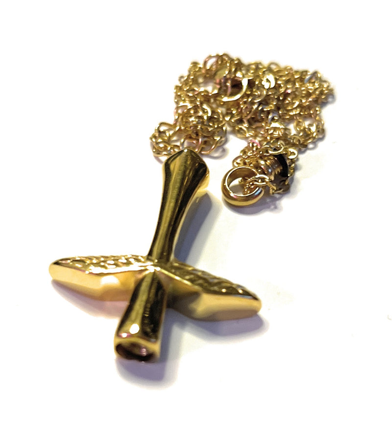 Kreuz Kette mit Anhänger Portionierer sniff snuff bottle Stainless steel Necklace Gold