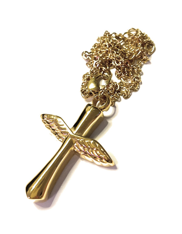 Cross necklace with pendant portioner sniff snuff bottle Stainless steel Necklace Gold