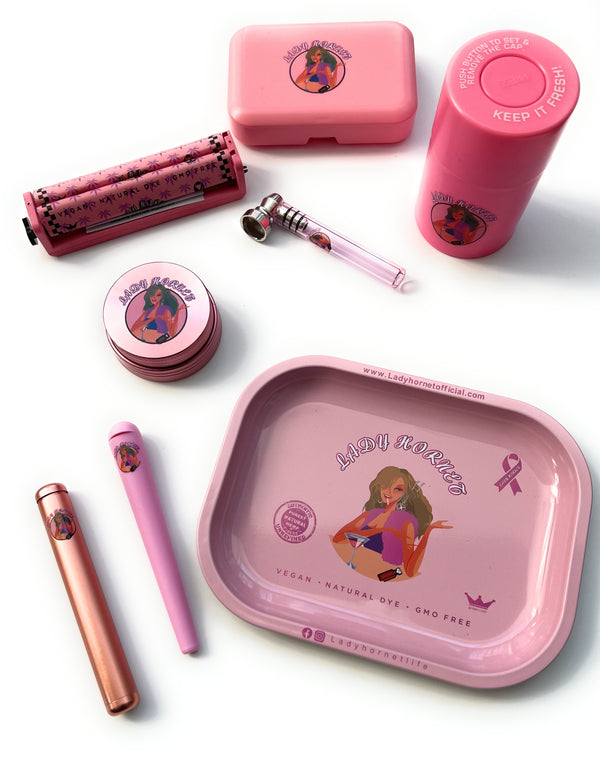 XXL Smoking Set in Pink inkl. hochwertiger Aufbewahrungsbox, Riesen Lady Raucherset
