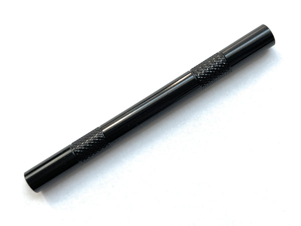 Black tube made of aluminum - for your snuff - draw - tube - snuff - length 80mm - stable, light, elegant