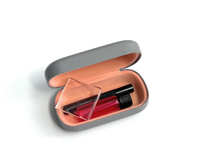 SET Grey/Pink Case (Ziehröhrchen, Mini-Glasplatte, Spender mit Teleskoplöffel) in Hard Case