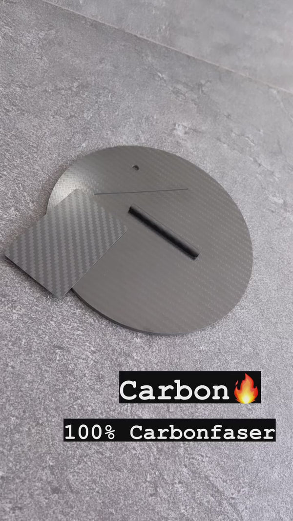 Set de carbone XXL exclusif comprenant une base ronde, une carte de hack et un tube à dessin en carbone résistant et durable, très stable et élégant
