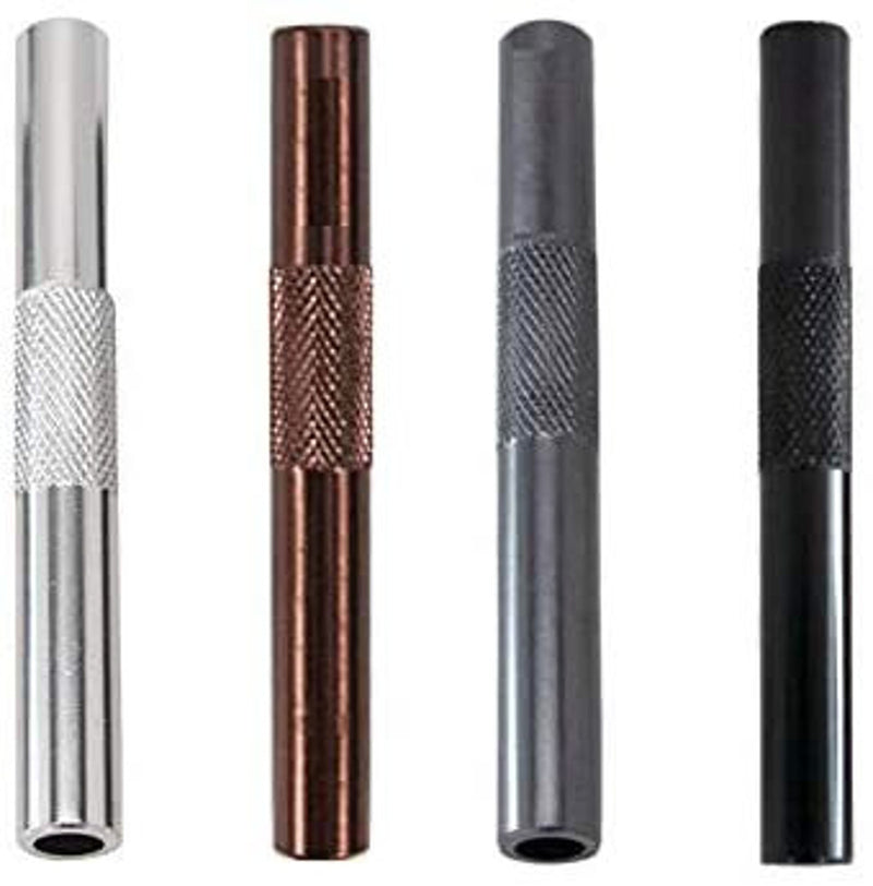 Tube set - 4 pieces - made of aluminum - for your snuff - draw tube - snuff - snorter dispenser - length 70mm 4 colors